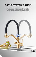 Matte Black 3-in-1 Pull-Out Kitchen Tap