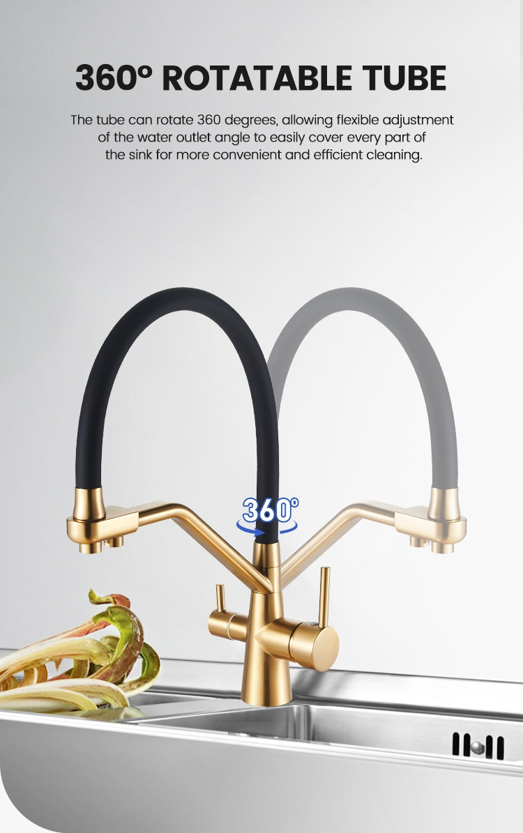 Matte Black 3-in-1 Pull-Out Kitchen Tap