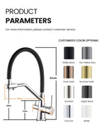 Matte Black 3-in-1 Pull-Out Kitchen Tap