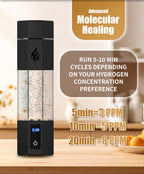 Hydrogen Water Bottle Generator Black
