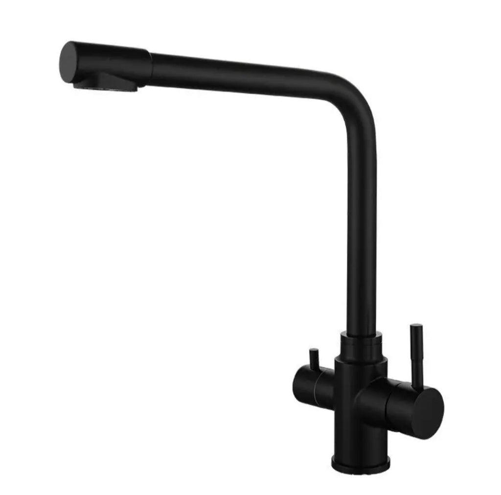 Trade Shop 3-Way Kitchen Mixer Tap – Hot, Cold & Filtered Water, 360° Swivel Spout Black