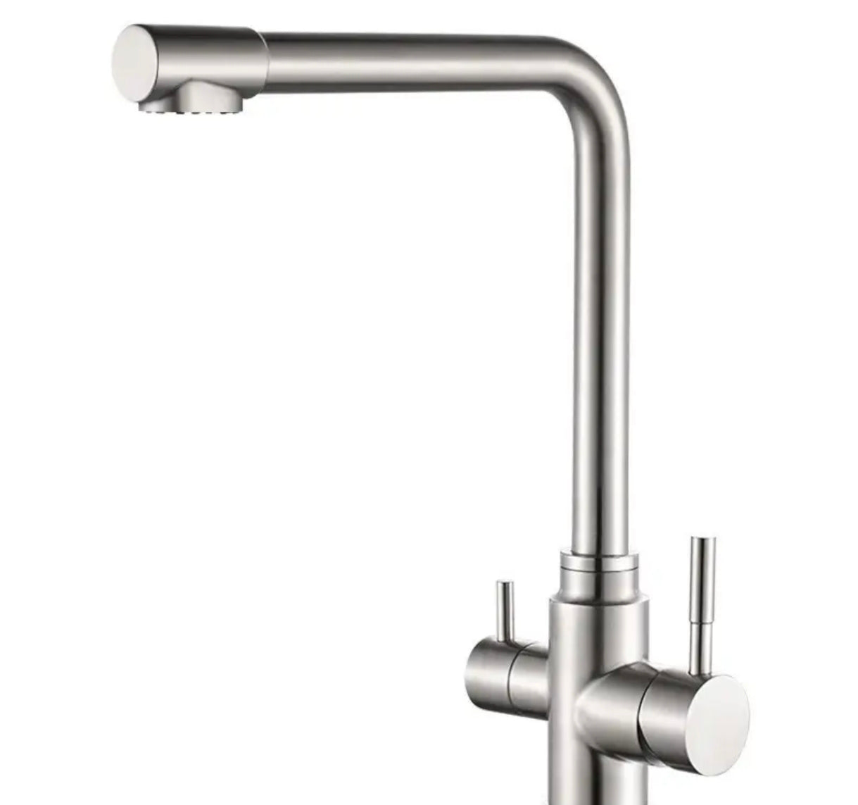 Trade Shop 3-Way Kitchen Mixer Tap – Hot, Cold & Filtered Water, 360° Swivel Spout Silver