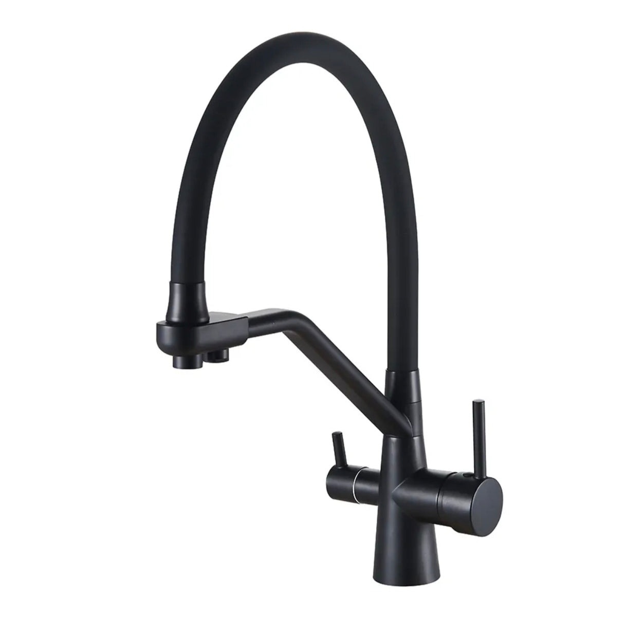Matte Black 3-in-1 Pull-Out Kitchen Tap