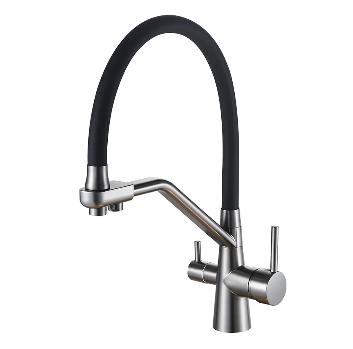 Matte Silver 3-in-1 Pull-Out Kitchen Tap