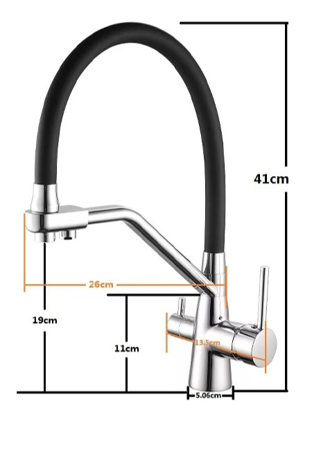 Matte Black 3-in-1 Pull-Out Kitchen Tap