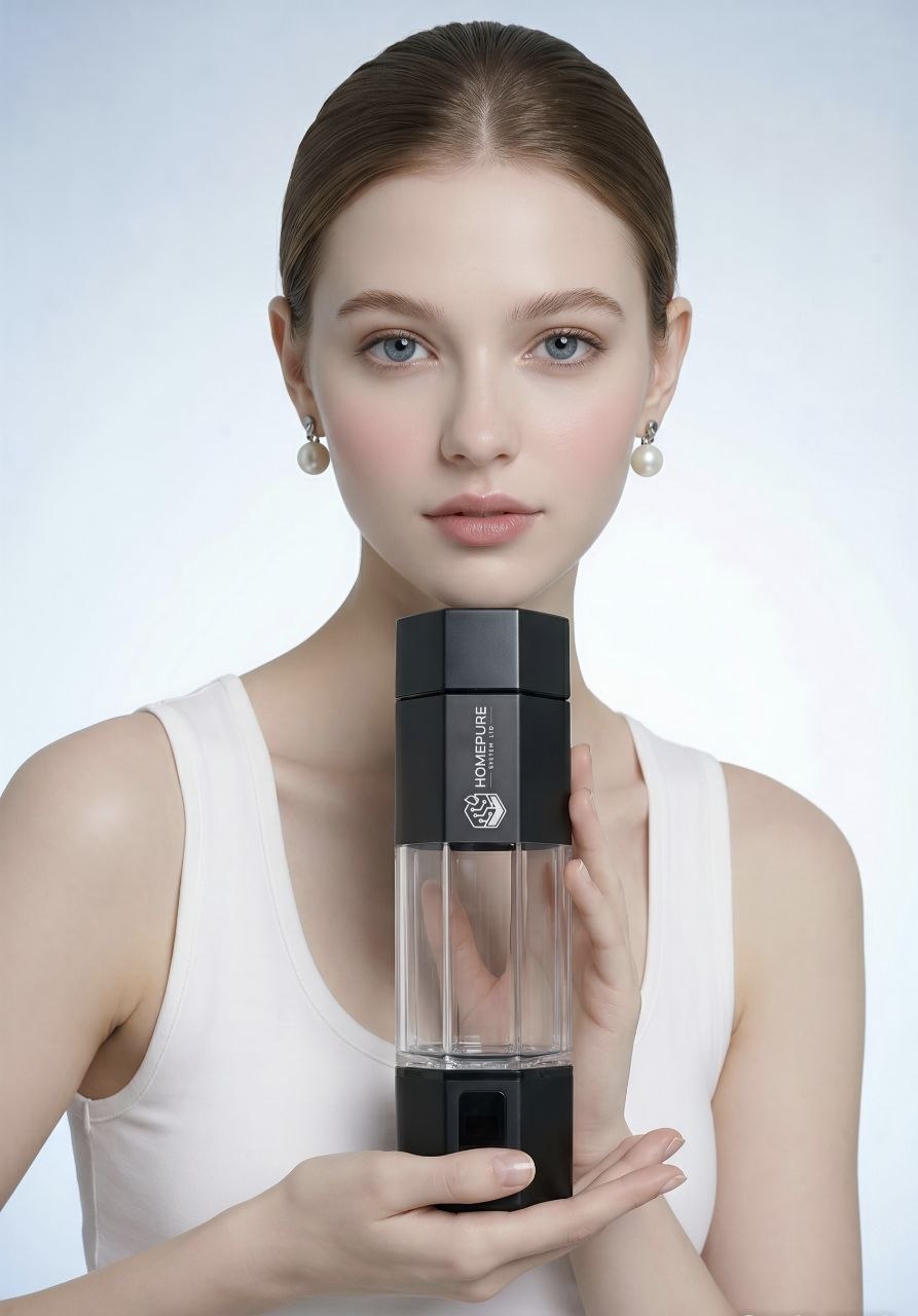 Hydrogen Water Bottle Generator Black